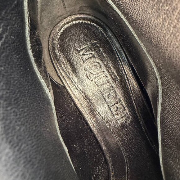 Alexander McQueen Leather Peep-Toe Platform Booties – Black – EU 36 - Picture 12 of 16